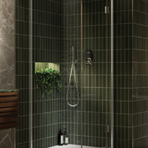 Kudos Pinnacle8 800mm Hinged Corner Door - Right Hand - Silver