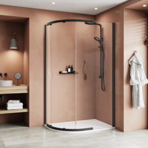 Kudos Pinnacle8 1000 x 900mm Offset Quadrant - Black