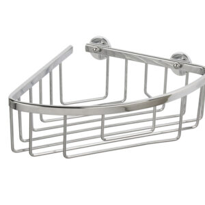 Croydex Compact Aluminium Corner Basket - Chrome