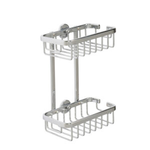 Croydex Slimeline Aluminium Two Tier Basket - Chrome