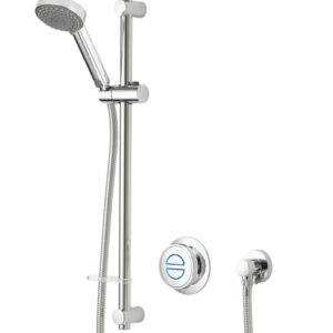 Aqualisa Quartz Classic Divert Concealed Valve with Riser Rail Kit, Wall Arm & Head - HP/Combi