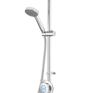 Aqualisa Quartz Classic Divert Exposed Valve with Exposed Riser Kit, Fixed Head & Ceiling Arm - HP/