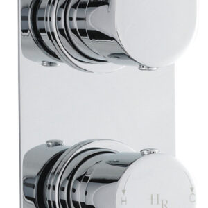 Hudson Reed Reign Twin Valve with Diverter - Racetrack Plate