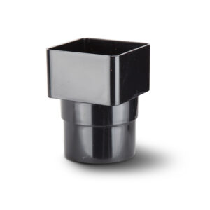 Polypipe Square To Round Downpipe Adaptor - Black