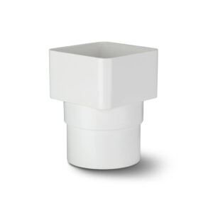 Polypipe Square To Round Downpipe Adaptor - White