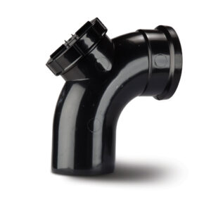 Polypipe 3'' 92.5 Double Socket Access Bend - Black