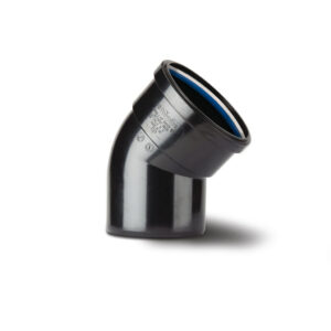 Polypipe 4 135 Single Socket Soil Bend - Black
