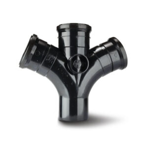 Polypipe 4 112.5 Double Branch - Black