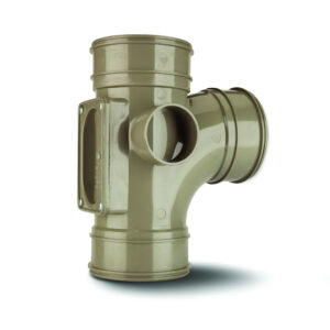 Polypipe 4 92 Triple Socket Access Branch - Solvent Grey