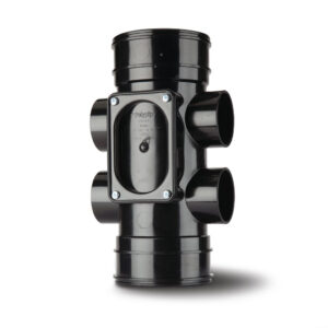 Polypipe 4 Double Socket Access Pipe - Black