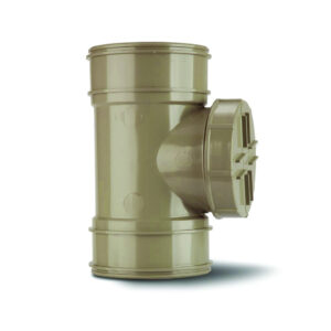 Polypipe 4 Double Socket Short Access Pipe - Solvent Grey