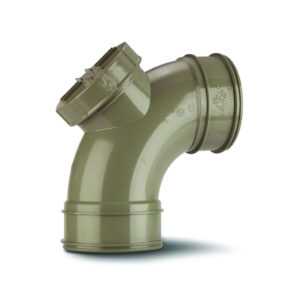 Polypipe 4 92.5 Double Socket Access Bend - Solvent Grey