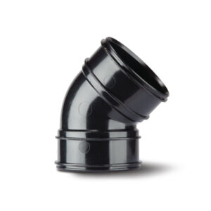 Polypipe 3 135 Double Socket Bend Solvent - Black