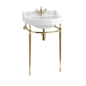 Burlington Edwardian Round 560mm Basin Wash Stand - Gold