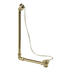 Burlington Exposed Bath Overflow, Plug & Chain - Gold