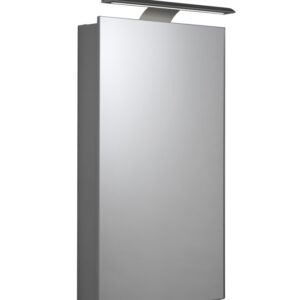 Croydex Jefferson 400mm Single Door LED Illuminated Aluminium Cabinet with Double Sided Mirrored