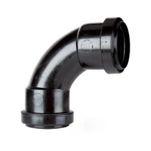 Polypipe 40mm 92 Push Fit Swept Bend - Black