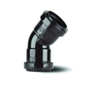 Polypipe 40mm 45 Push Fit Obtuse Bend - Black