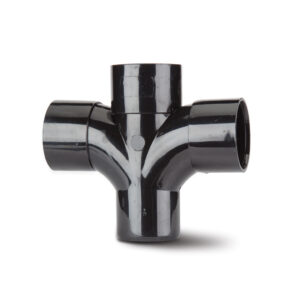 Polypipe 40mm 92 Cross Tee - Black